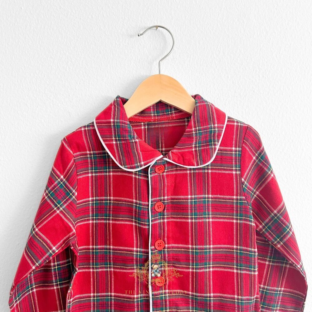 NWT Cute Boys Pajamas 2-Piece Christmas Pjs Kids Sleepwear Red & Green 12-24M - Picture 4 of 6